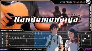 Kimi No Na Wa Your Name Nandemonaiya Radwimps Fingerstyle Guitar Cover Tab Tutorial Youtube Fingerstyle Guitar Kimi No Na Wa Guitar