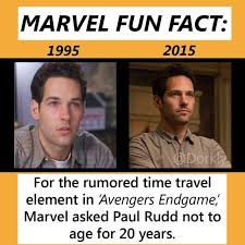 His agelessness) is a topic of conversation among many of his fans, mainly because he looks almost exactly the same as he did when he first emerged onto the scene as. Element In Avengers Endgame Marvel Asked Paul Rudd Not To Age For 20 Years