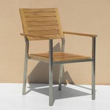 Siro Teak And Stainless Steel Stacking Arm Chair Outdoor Patio Chairs Outdoor Chairs Chair