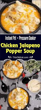 Pressure Cooker Chicken Jalapeno Popper Soup With A Creamy Jalapeno Cream Cheese Garnish Is Creamy Instant Pot Recipes Pot Recipes Instant Pot Pressure Cooker