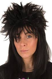 Un'altra acconciatura alquanto bislacca ultimamente si sta confermando quella dei capelli sparati in cui le punte vanno in tutte le . Parrucca Nera Cotonata Liscia Capelli Sparati Rocker Anni 80 E Manga