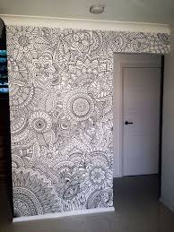 Henna Flower Wall Design Parede Grafitada Decoracao Mandala Na Parede