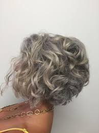 There are some modern short haircuts that look perfect in grey color hair. Short Curly Bob Transitioning To Grey Short Curly Bob Hairstyles Curly Hair Styles Naturally Curly Hair Styles