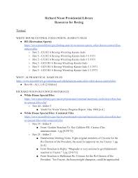 Richard Nixon Presidential Library Resources for Boxing Textual