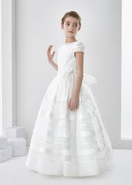 Nectarean Ball Gown Short Sleeve Hand Made Flowers Floor Length Communion Dresses First Communion Dresses Communion Dresses Holy Communion Dresses
