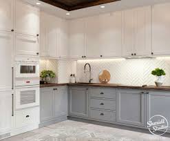 Couleur En Bas Blanc En Haut Spots En Haut Et Au Milieu Cuisine Moderne Idee Deco Cuisine Cuisine Moderne Grise