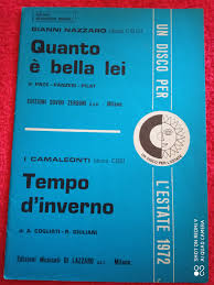 Listen to quanto è bella lei by gianni nazzaro on deezer. Gianni Nazzaro Quanto E Bella Lei I Camaleonti Tempo D Inverno 6761053 Su Mercatino Musicale In Partiture Rock Metal Jazz Blues