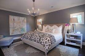Benjamin Moore Chelsea Gray Best Paint Colour For A Dark Basement Or Family Room Shown In Master Bedroom Grey Bedroom Decor Gray Bedroom Walls Woman Bedroom