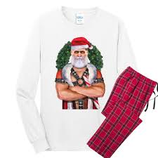 Bdsm Leather Daddy Santa Gay Pride Christmas Holiday Great Gift Long Sleeve  Pajama Top & Bottom | TeeShirtPalace