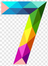 Icon Colourful Triangles Number Seven Multicolored Geometric 7 Free Png Geometric Artwork Geometric Background Graphic Design Brochure