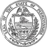 Pennsylvania State Seal Black White Vector Image