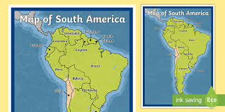 (the second designation includes rainforest areas north and east of the amazon basin and excludes parts of the andes mountains; Map Of South America