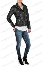 New Women S Genuine Lambskin Motorcycle Real Leather Slim Fit Biker Jacket Nc01 Ariesleather Motorcycle Casu Fitted Biker Jacket Jackets Womens Biker Jacket