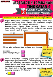 Maklumat yang disediakan di dalam nota padat spm matematik tambahan tingkatan 4 dan 5 ini menepati segala. Fungsi Kuadratik Menyelesaikan Masalah Worksheet