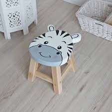 Kid Chair Kids Wood Furniture Hand Painted Chair Hippopotamus Kids Stool Kids Chairs Wood Stool