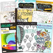 Amazon's choice for coloring books. Amazon Com Adult Coloring Book Bundle With 8 Deluxe Coloring Books For Adults And Teens Over 250 Stress Relieving Patterns Toys Games