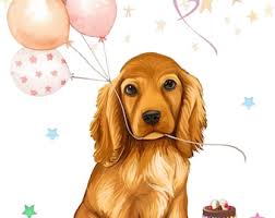 Cocker Spaniel Dog "happy Birthday" Card (6" X 4") With Envelope