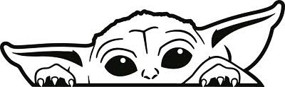 Download Mandalorian Peeking Baby Yoda Decal Car Tablet Mandolorian Lannik 200mm X 61mm Ebay