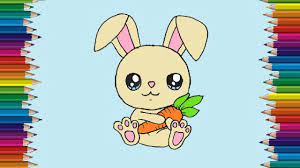 How do you draw a rabbit? How To Draw A Bunny Cute And Easy For Kids Cartoon Rabbit Drawing And Coloring Youtube