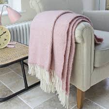Marquis Dawe Blush Pink Wool Throw Light Pink Bedding Pink Bedding Light Pink Throw Blanket