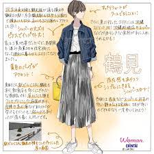 鶴見駅を女性に例えたらこんな街 女性 鶴見 イラスト 書き方