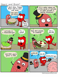 Tongue Awkward Yeti Heart And Brain Comic Funny