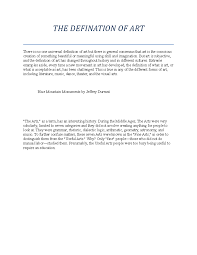 THE Defination OF ART