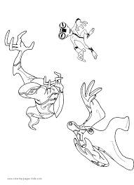 Ben 10 way big coloring pages. Three Ben 10 Aliens Color Page