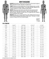 tru spec size chart for tru bdu and acu apparel uniform