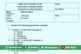 Download soal ujian tengah semester ganjil uts 1 bahasa inggris &mldr; Soal Uh Ph Bahasa Inggris Kelas 4 Semester 1 Revisi Terbaru Guru Maju