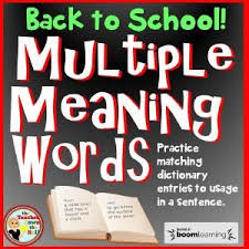 Boom Cards Multiple Meaning Words Back To School Multiple Meaning Words Multiple Meaning Words