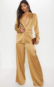 Bulk buy women gold pant suit online from chinese suppliers on dhgate.com. Gold Satin Wide Leg Trouser Fancy Outfits Satin Suit Women Catwalk Fashion