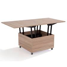 Table Basse Carree En Bois Avec Plateaux Relevables L75 Cm Growup Mesa Centro Elevable Deco Mesas