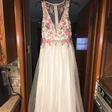 Get the best deals on white prom dress with blue flowers and save up to 70% off at poshmark now! Jcpenney Dresses White Lace With Flower Detail Prom Dress Poshmark