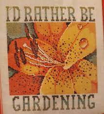Check spelling or type a new query. I D Rather Be Gardening Counted Cross Stitch Pattern Out Of Print Tiger Lily Ebay