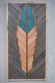 Turquoise Wood Wall Art Hanging Feather Wooden Wall Art Hanging Wood Art Wall Hanging Modern Wood Art Geometric Wood Art Boho Art Wood Wall Art Diy