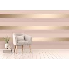 Stripey Stripe Wallpaper Pink Gold Pink Wallpaper Bedroom Bedroom Wall Designs Stripe Wallpaper Bedroom