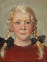 Portrait of the fisherman Fedder's daughter by Michael Ancher
