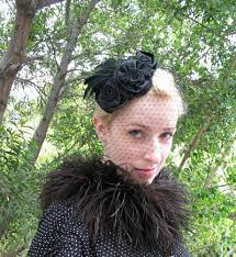 Black Feather Hat Black Birdcage Veil Feather Fascinator Victorian Mourning Veil Halloween Fashion Rose Black Birdcage Veils Rose Headpiece Hat With Veil