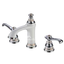 Lowest prices and fastest delivery. White Bathroom Faucets Two Tone 3 Hole Brass Ceramic Filtering Modern