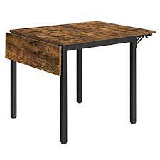 Round tables are popular for families with children as they don't have sharp corners. Buy Vasagle Folding Dining Table Kitchen Table Drop Leaf Extendable Table For Small Spaces Seats 2 4 People Industrial Rustic Brown And Black Ukdt077b01 Online In Turkey B08lyk1n18