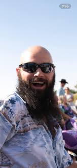 Daily beard combing every time he goes into the garden!