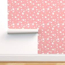 Spray and stick wallpaper tm. Removable Water Activated Wallpaper Pink Star Nursery Stars Baby Girl Walmart Com Walmart Com