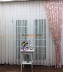 Bu ölçümlendirmede tavanda perdeliğin olup standart bir kumaş kullanılmak ve perde tek parça yapılmak isteniyor ise kumaş eni 140 cm ile sınırlı. Pudra Ekru Desenli Tul Fon Perde Cift Renkli Dantel Tul