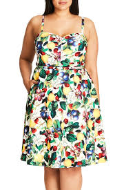 City Chic Fruit Salad Fit Flare Sundress Plus Size Nordstrom Rack