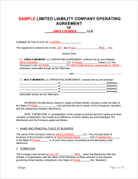Each such operating agreement may provide different operational, distribution, and membership mechanics with respect to each series, and Free Llc Operating Agreement Template Pdf Word