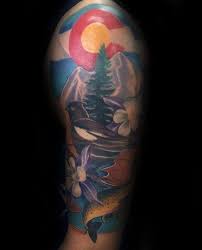 50 Colorado Tattoos For Men Rocky Mountain Design Ideas Half Sleeve Tattoo Half Sleeve Tattoos Designs Colorado Tattoo