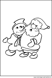 Weihnachtsmann Und Schneemann Kostenloses Malvorlagen Und Motive Zu Weihnachten