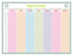 Emploi Du Temps Vide A Imprimer Ecole Organisation Imprimable Planificateur De Projet Agendas