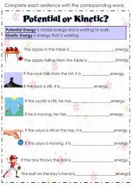 Potential And Kinetic Energy Worksheet